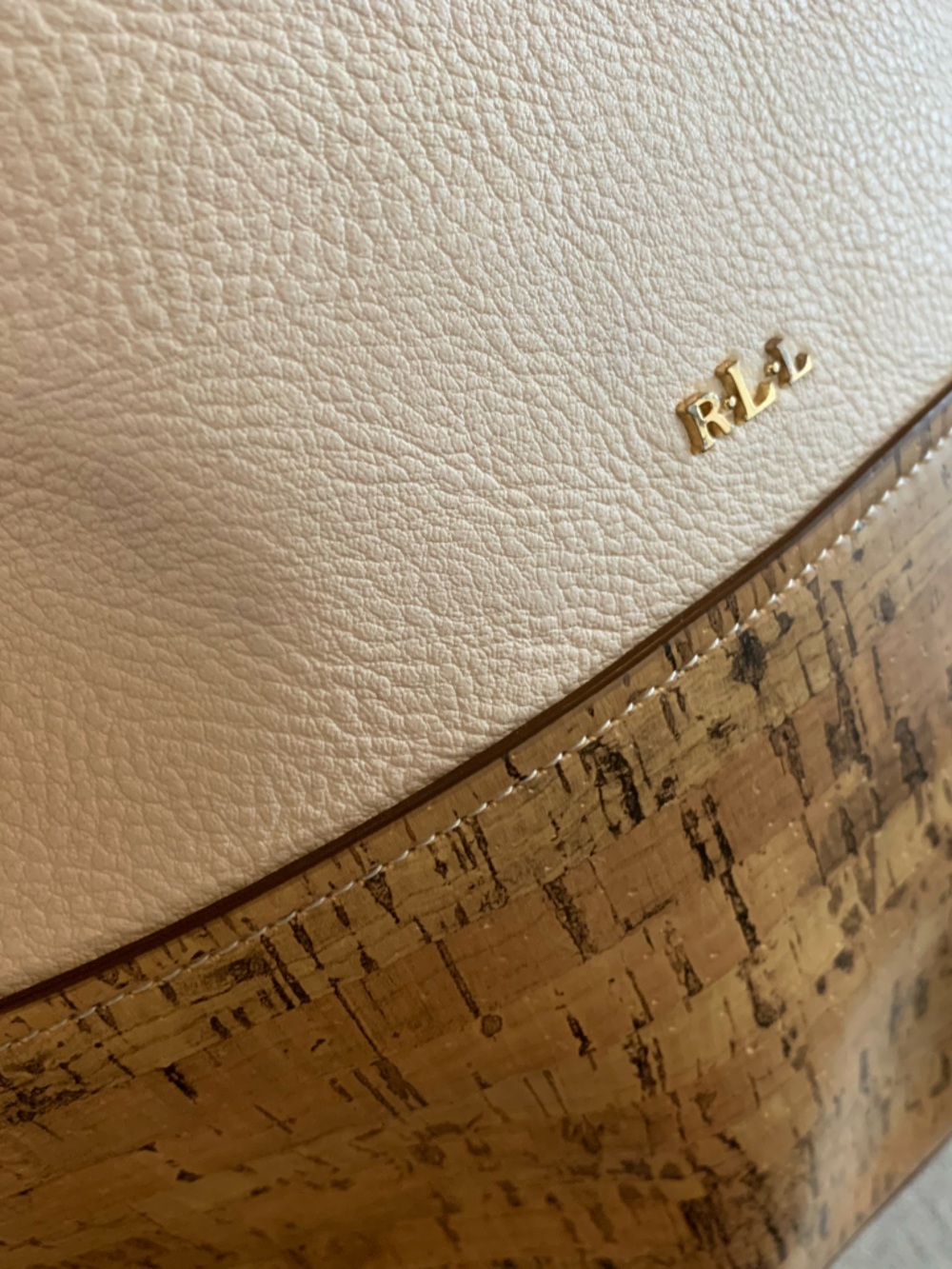 Ralph Lauren Cream and Cork Accent Women’s Tote Bag